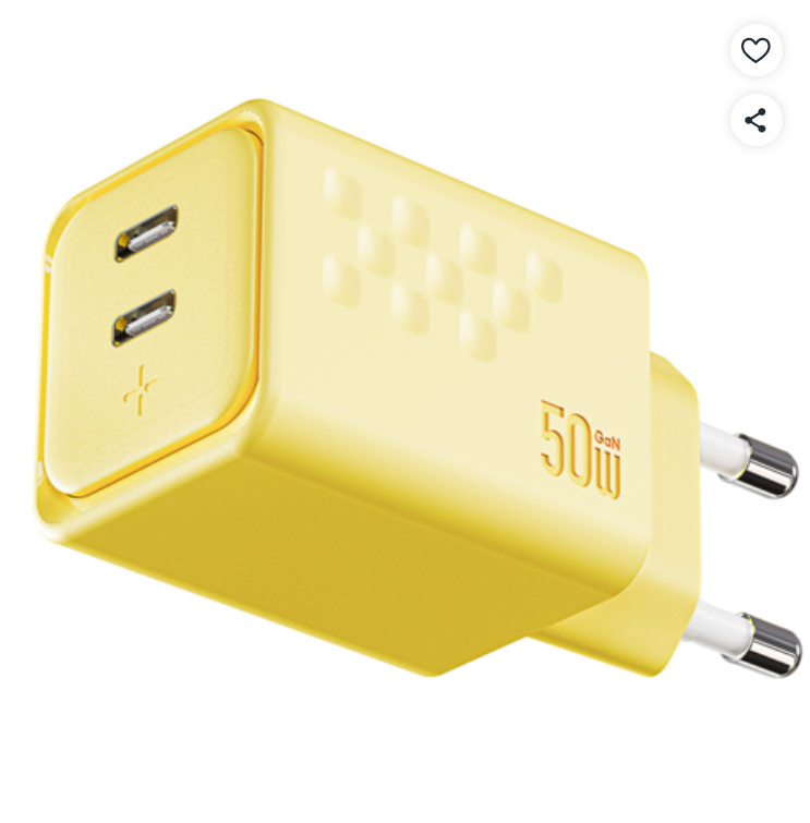 코드웨이 50W PD C타입 초고속 충전기 어댑터 레몬 옐로우 ZN750Y